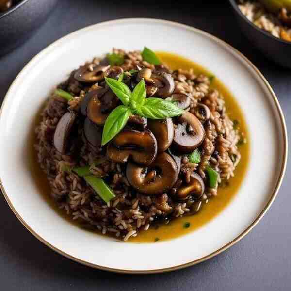 Постный рассольник с грибами и рисом